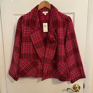 J. Jill plaid chenille blazer